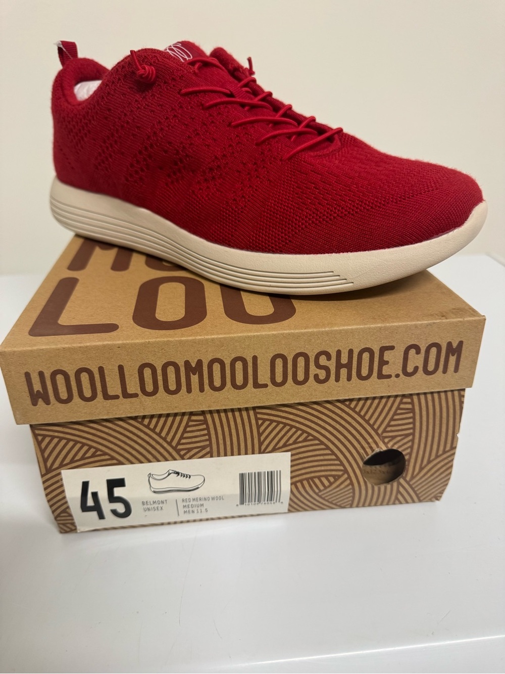 Woolloomooloo Belmont Bernie
Red Merino Wool Low Top Sneakers Lightweight Sz11,5